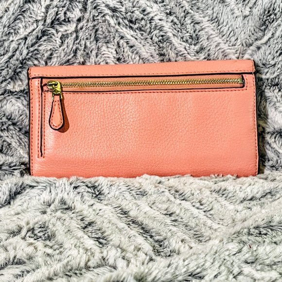GUC - COACH CHECKBOOK WALLET IN BLUSH PINK PEBBLE LEATHER (COACH F56488) - Picture 2 of 4